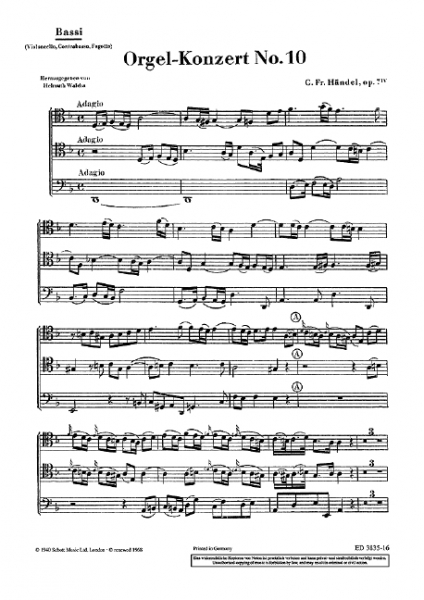 Konzert d-Moll Nr.10 op.7,4 für Orgel und Orchester