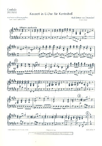 Konzert E-Dur Krebs 172 für Kontrabass und Orchester