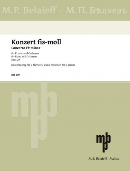 Konzert fis-Moll op.20 für Klavier und Orchester