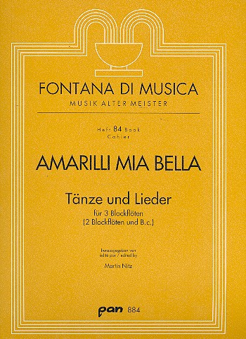 Amarilli mia bella für 3 Blockflöten (2 Blockflöten und Bc)