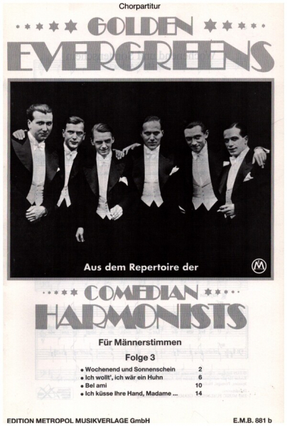 Comedian Harmonists Band 3 Golden Evergreens für Männerchor