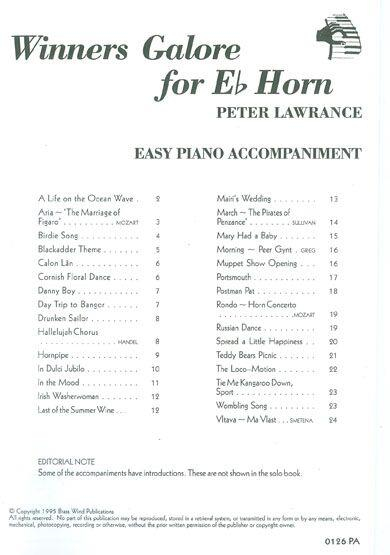 Winners Galore for eb horn and easy piano accompaniment