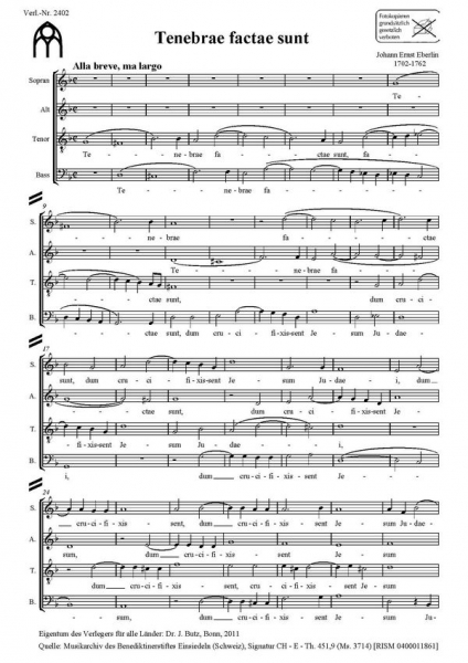 Tenebrae factae sunt für gem Chor a cappella