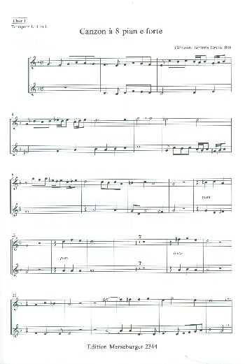 Canzon pian e forte für 4 Trompeten und 4 Posaunen (Orgel ad lib)