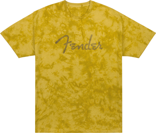 T-Shirt Fender Tie-Dye Spaghetti Logo Mustard L