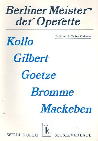 Berliner Meister der Operette: für Salonorchester