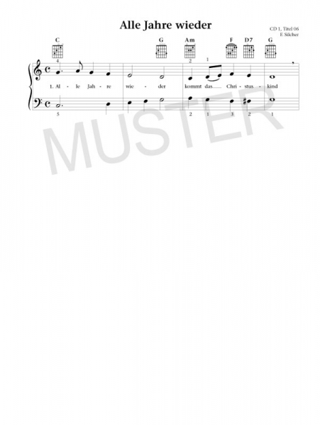 Weihnachtsliederbuch für Klavier Merry Christmas