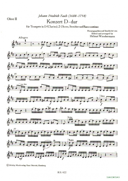 Konzert D-Dur für Trompete, 2 Oboen und Streicher