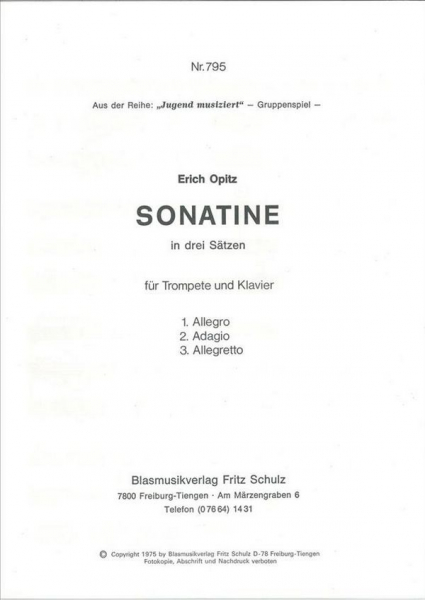 Sonatine in 3 Sätzen für Trompete und Klavier