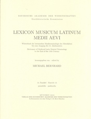 Lexicon musicum latinum medii aevi Faszikel 14 pausabilis - psalmodia