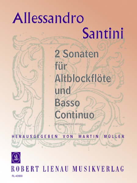 2 Sonaten für Altblockflöte und Bc