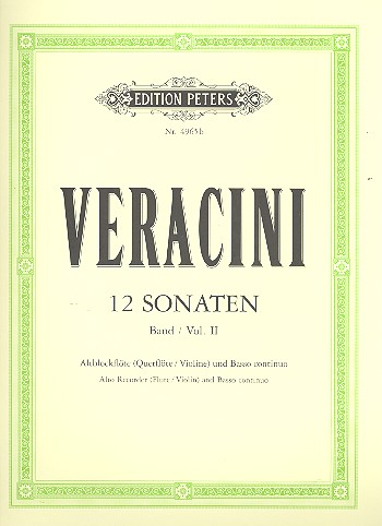 12 Sonaten Band 2 (Nr.4-6) für Blockflöte (Flöte, Violine) und Bc