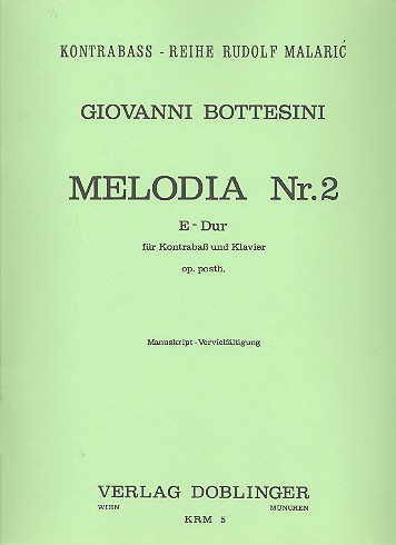 Melodia E-Dur Nr.2 op.post. für Kontrabaß und Klavier