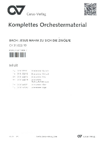 Jesus nahm zu sich die Zwölfe Kantate Nr.22 BWV22