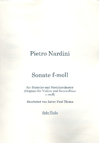 Sonate f-Moll für Viola und Streichorchester Viola solo