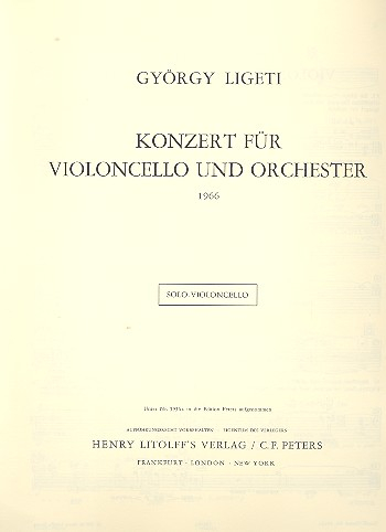Konzert für Violoncello und Orchester