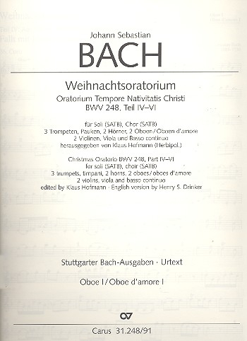 Weihnachtsoratorium BWV248 Kantaten 4-6: für Soli, gem Chor und Orchester