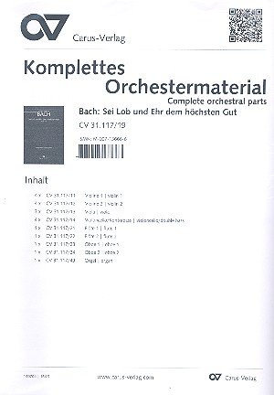 Sei Lob und Ehr dem höchsten Gut Kantate Nr.117 BWV117