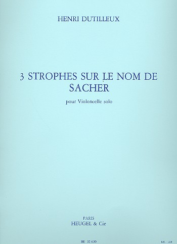 3 strophes sur le nom de Sacher pour violoncelle seul