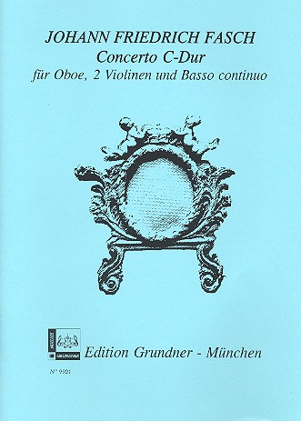 Konzert C-Dur für Oboe, 2 Violinen und Bc Partitur (=Klavier) und Stimmen