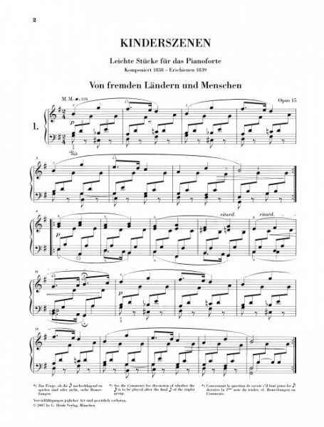 Einzelausgabe für Klavier Kinderszenen op 15