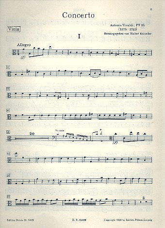 Konzert a-Moll PV35 RV418 für Violoncello, Streicher und Bc