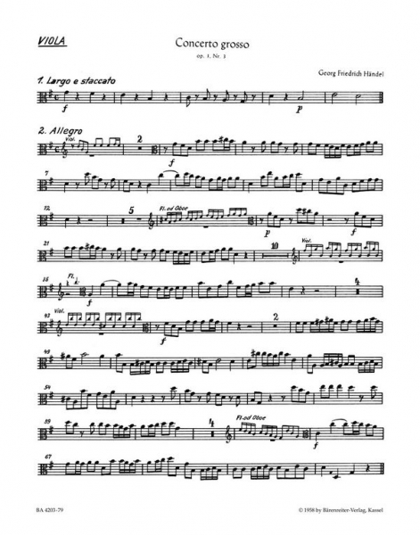 CONCERTO GROSSO G-DUR OP.3,3 HWV314 FUER ORCHESTER