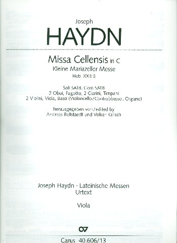 Missa cellensis C-Dur Hob.XXII:8 für Soli, Chor und Orchester