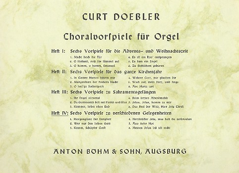 Choralvorspiele Band 4 für Orgel
