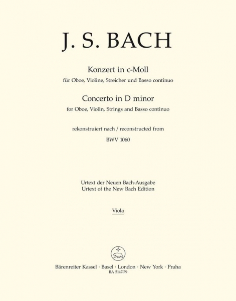 Konzert c-Moll BWV1060 für Oboe, Violine und Streicher