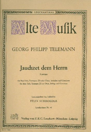 Jauchzet dem Herrn für Bass, Trompete (Oboe), Streicher und Bc