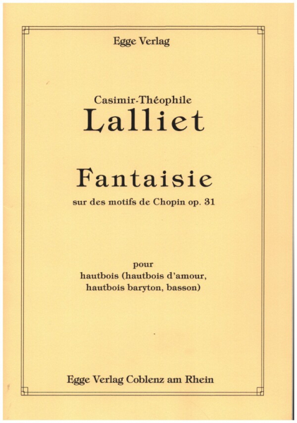 Fantaisie sur des motifs de Chopin op.31 pour hautbois (hautbois d&#039;amour) et piano
