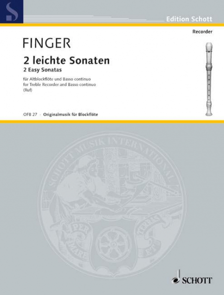 Sonaten für Altblockflöte 2 leichte Sonaten