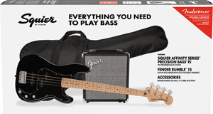 E-Bass Starterset Fender Squier PJ Bass Pack - BLK