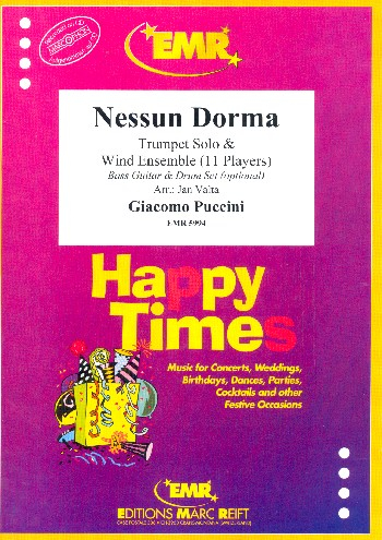 Nessun dorma for trumpet, wind ensemble (11 players) and bass guitar (drums ad lib)