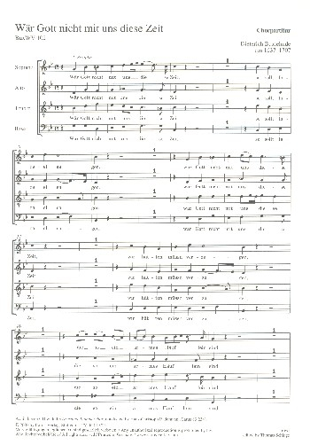 Wär Gott nicht mit uns diese Zeit BuxWV102 für gem Chor, 2 Violinen und Bc