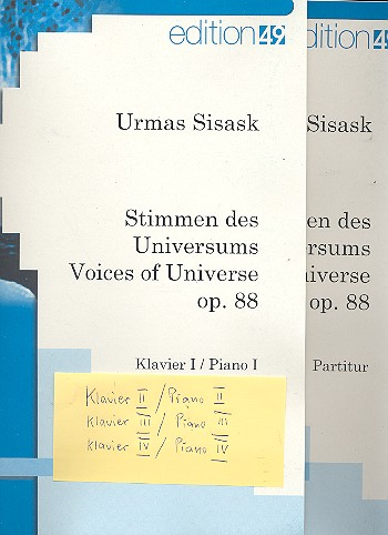 Stimmen des Universums op.88 für 4 Klaviere zu 16 Händen