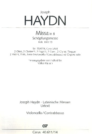 Schöpfungsmesse B-Dur Hob.XXII:13 für Soli (SATB), Chor und Orchester
