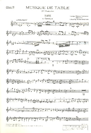 Tafelmusik Suite (Produktion 3) für Orchester