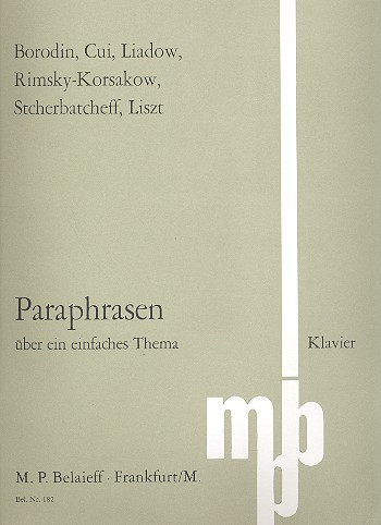 Paraphrasen über ein einfaches Thema für Klavier zu 3 Händen