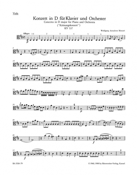 KONZERT D-DUR KV537 FUER KLAVIER UND ORCHESTER