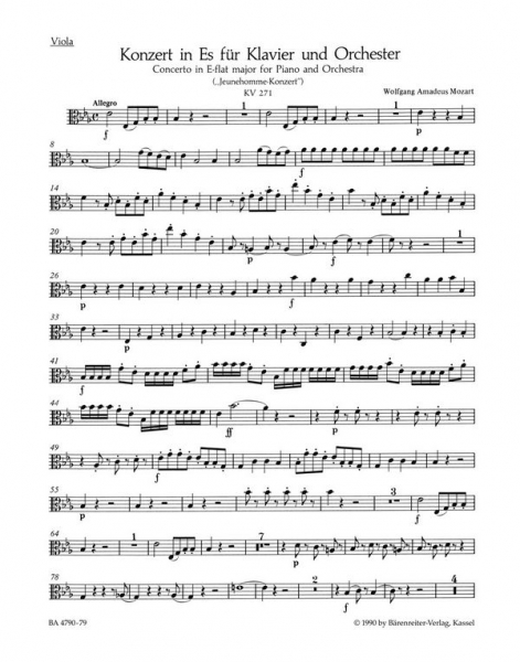 Konzert Es-Dur Nr.9 KV271 für Klavier und Orchester