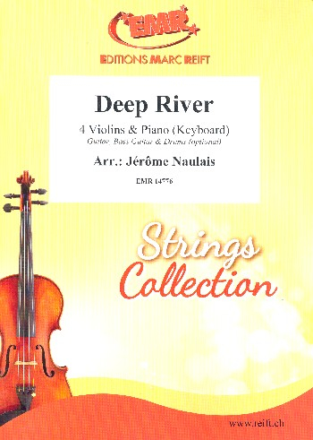 Deep River for 4 violins and piano (keyboard) (rhythm group ad lib)