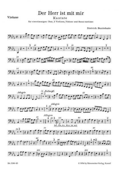 Der Herr ist mit mir für gem Chor, 2 Violinen, Violone (Vc) und Bc