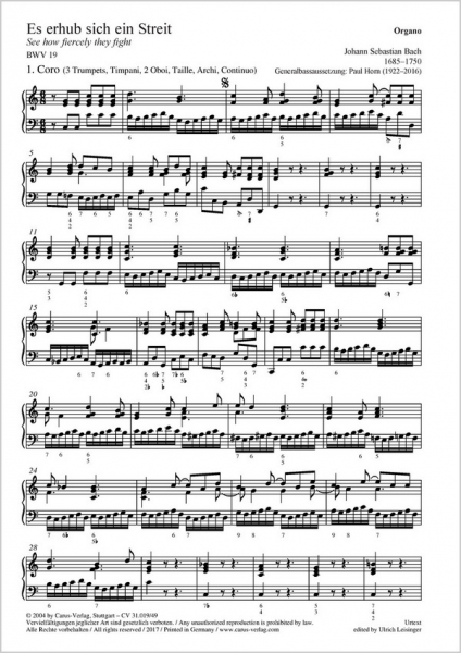 Es erhub sich ein Streit Kantate Nr.19 BWV19
