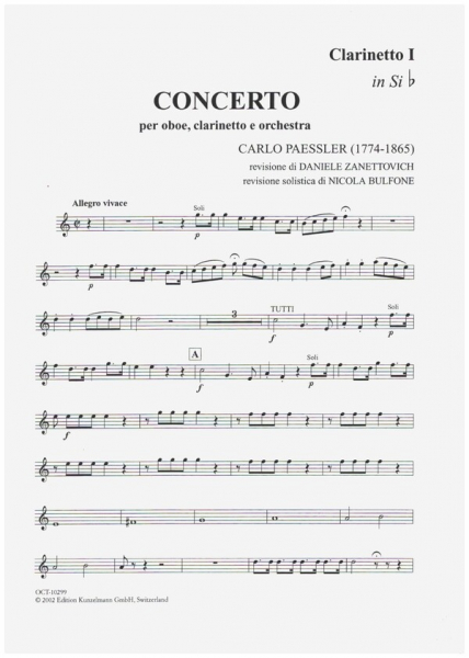 Konzert B-Dur für Oboe, Klarinette und Orchester