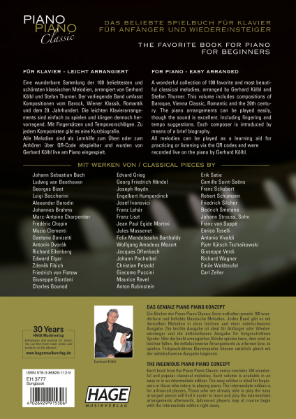 Sammelband Piano Piano Classic - Die 100 Schönsten Klassischen Melodien