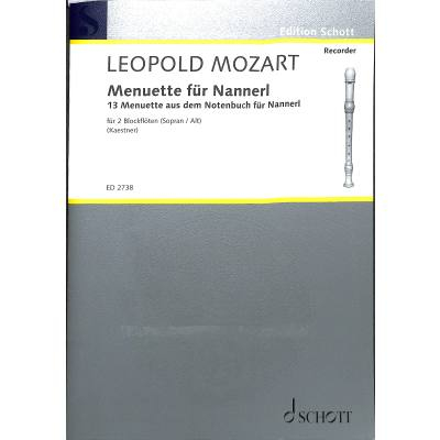 Spielbuch für Blockflöte Menuette für Nannerl