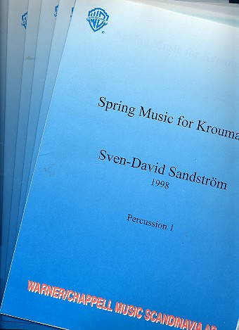 Spring Music for Kroumata for 6 percussionists