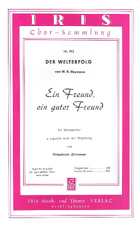 Ein Freund, ein guter Freund für Männerchor und Klavier